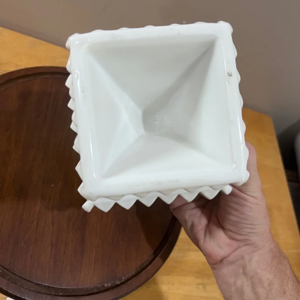 Vtg Westmoreland Milk Glass Pedestal Candy Dish Hand Painted Roses Gold Trim 10
